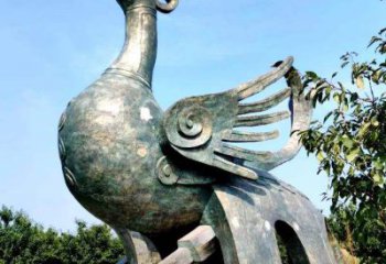 常州公园园林朱雀铜雕景观雕塑