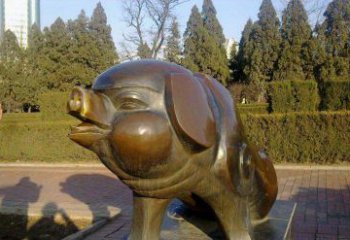 常州定制公园猪铜雕