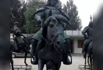 常州英姿飒爽古代将军骑马铜雕