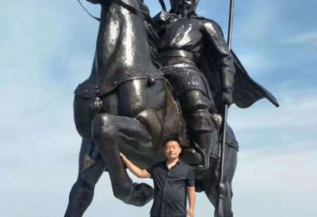 常州以古代骑马将军为灵感的铜雕