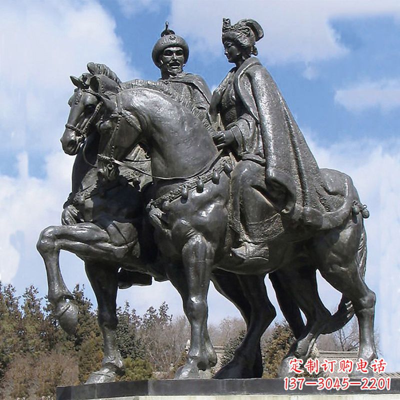 常州古代人物单于王昭君骑马雕塑