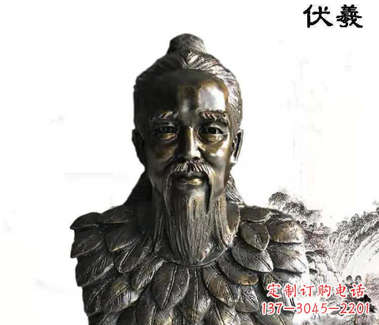常州古代人物伏羲铜雕像