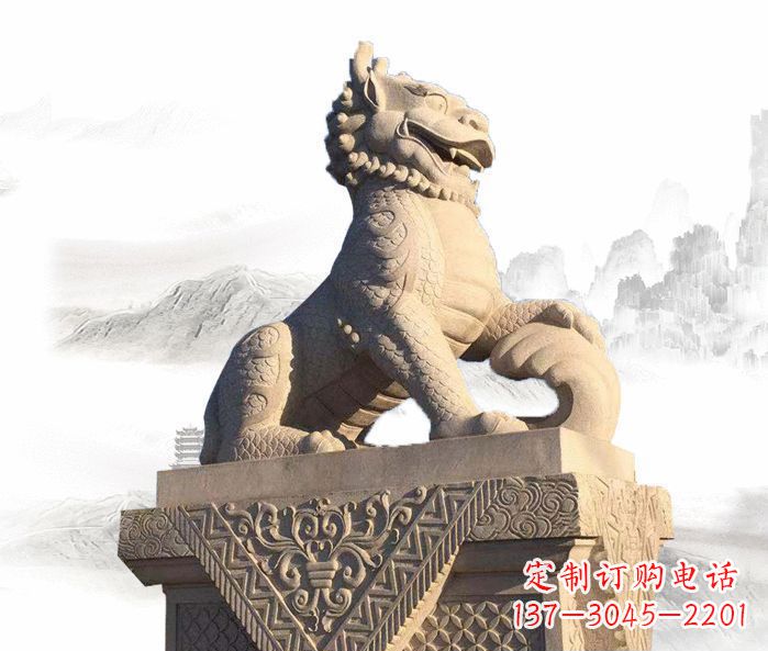 常州精美古典大理石麒麟石雕