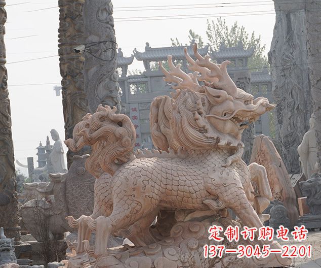 常州中领雕塑:古典麒麟石雕,美丽传承