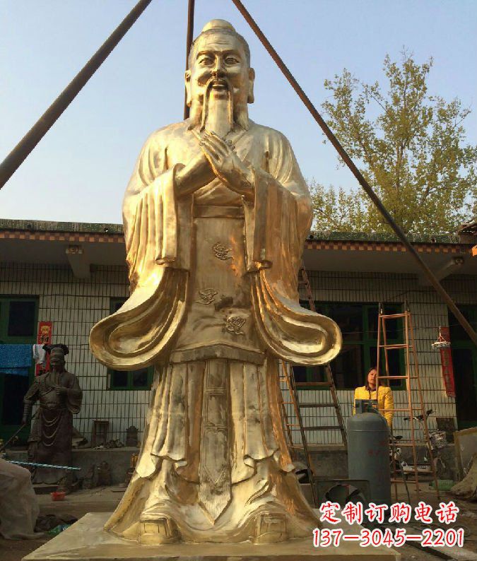 常州古代思想家人物孔子铜雕