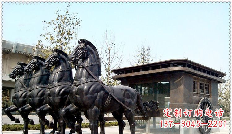常州传统古典马车铜雕塑