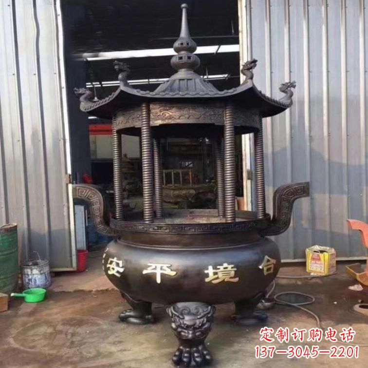 常州精美古代铜香炉雕塑,成就您的家庭情调