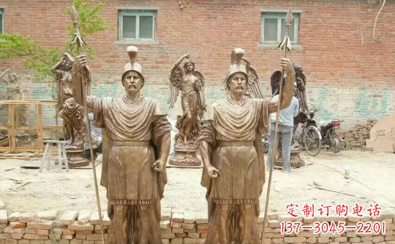 常州古罗马风情,精致雕刻的“战士雕塑”
