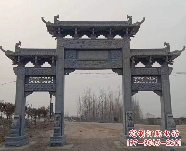 常州古石牌坊-手工精雕细琢牌坊雕塑