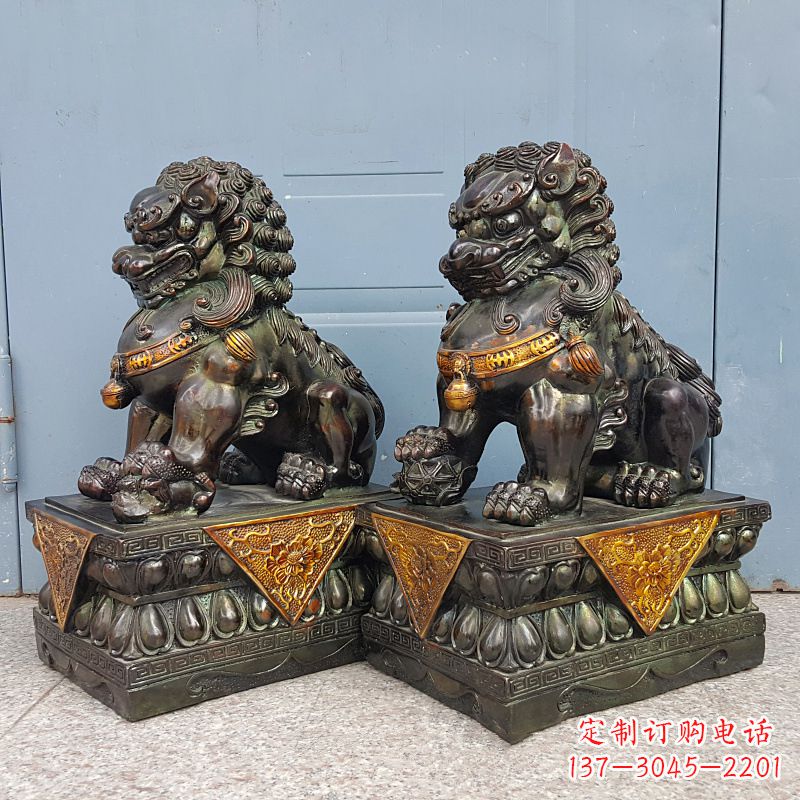 常州中国传统工艺青铜狮子雕塑