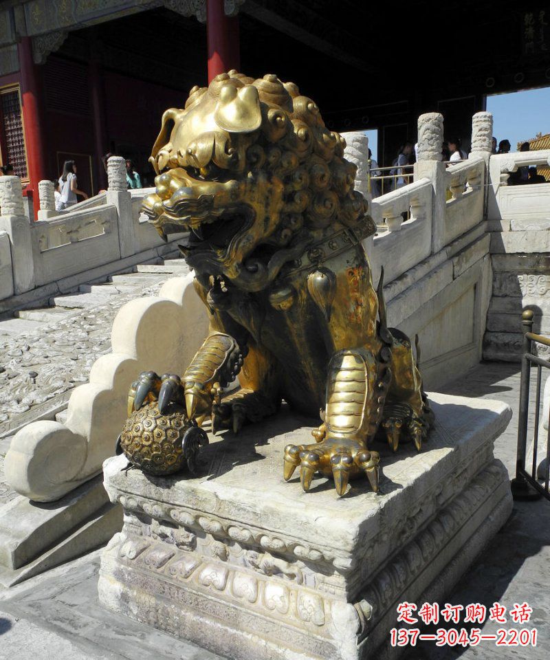 常州故宫铜制狮子雕塑,传承中国传统文化