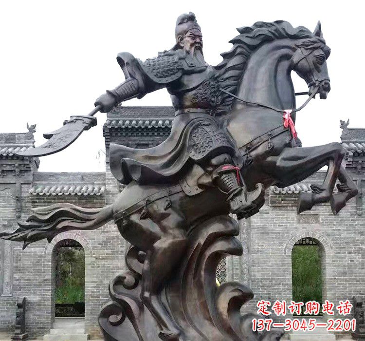 常州精致细腻的关公骑马雕塑