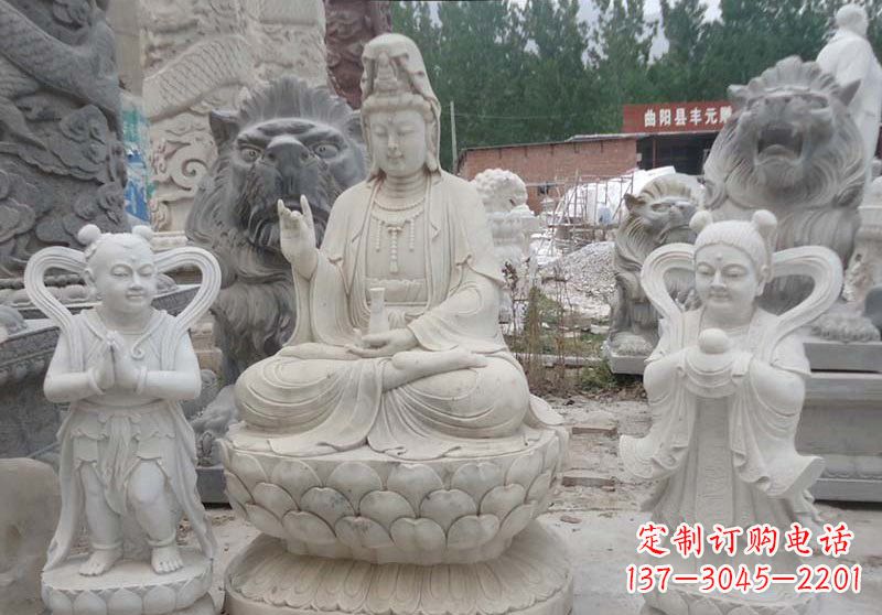 常州观音菩萨善财童子和龙女雕塑