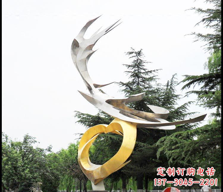 常州广场不锈钢抽象凤凰摆件雕塑