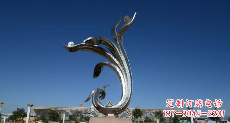 常州优雅迷人的不锈钢抽象凤凰雕塑