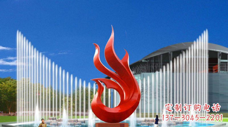 常州广场不锈钢抽象凤凰景观雕塑