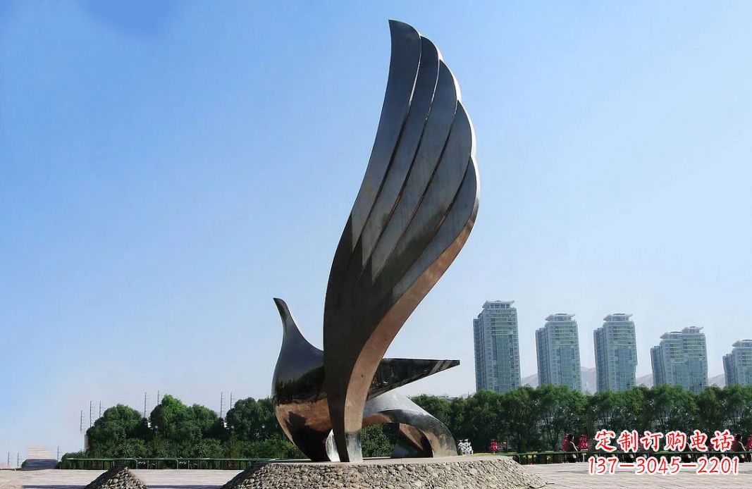 常州广场不锈钢抽象鸽子雕塑