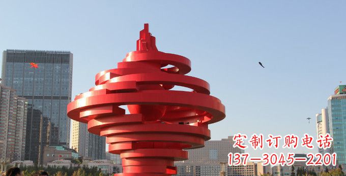 常州广场不锈钢抽象火炬雕塑