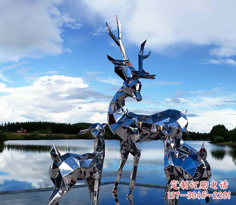 常州中领雕塑出品:优雅梅花鹿不锈钢雕塑