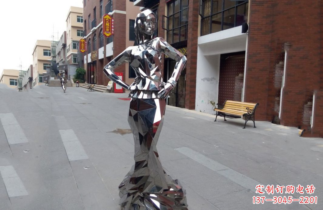 常州以美丽的姿态展示不锈钢美女雕塑
