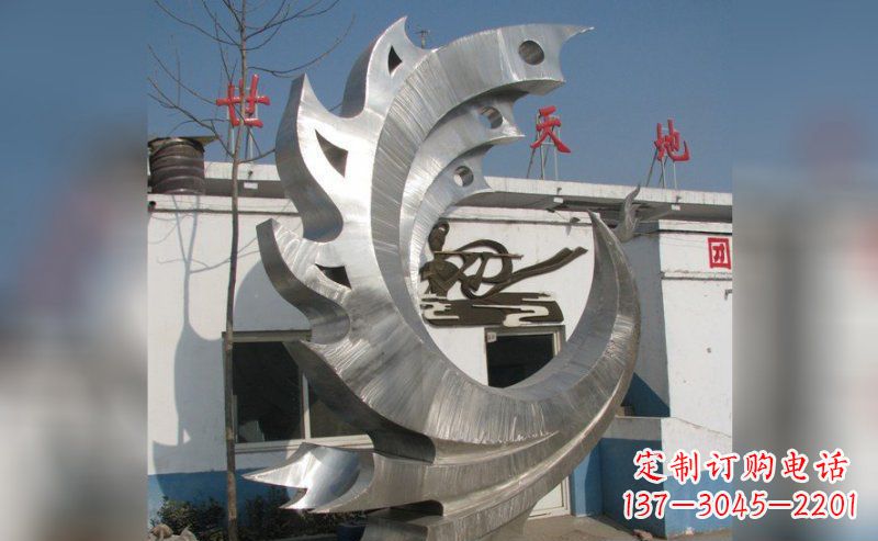 常州精美不锈钢抽象凤凰雕塑