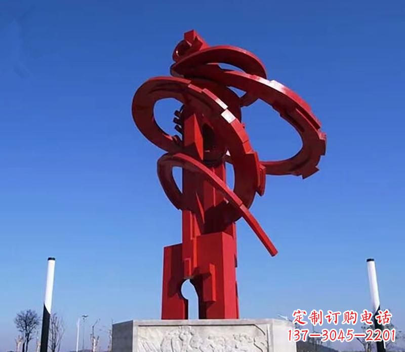 常州广场不锈钢抽象飘带雕塑2