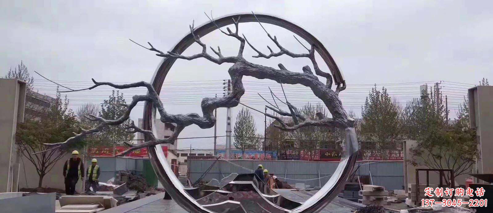 常州精致不锈钢抽象树枝雕塑