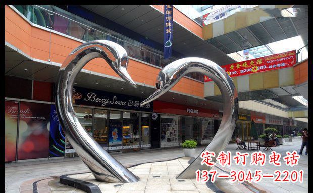 常州中领雕塑:精美的不锈钢抽象天鹅雕塑