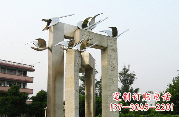 常州展现自然之美的不锈钢大雁动物雕塑