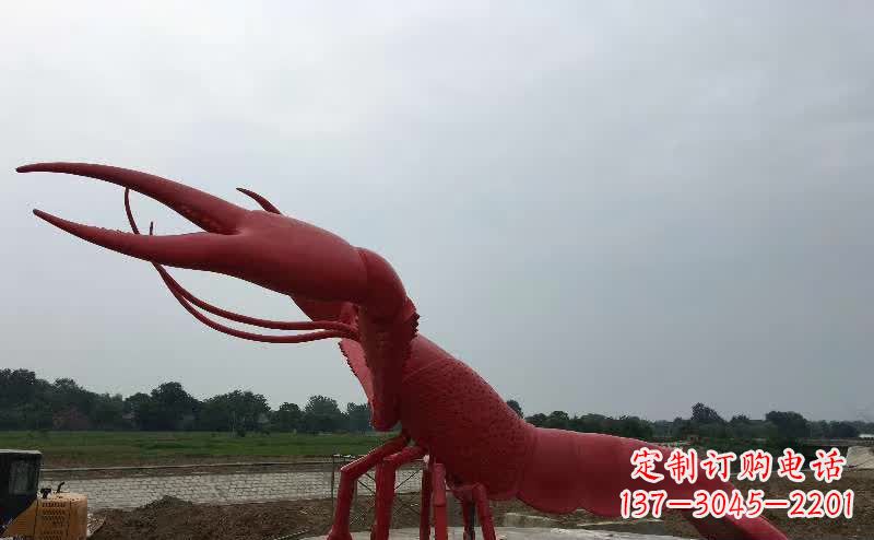 常州广场不锈钢仿真龙虾雕塑