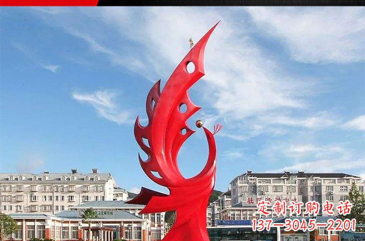 常州广场不锈钢凤凰摆件雕塑1