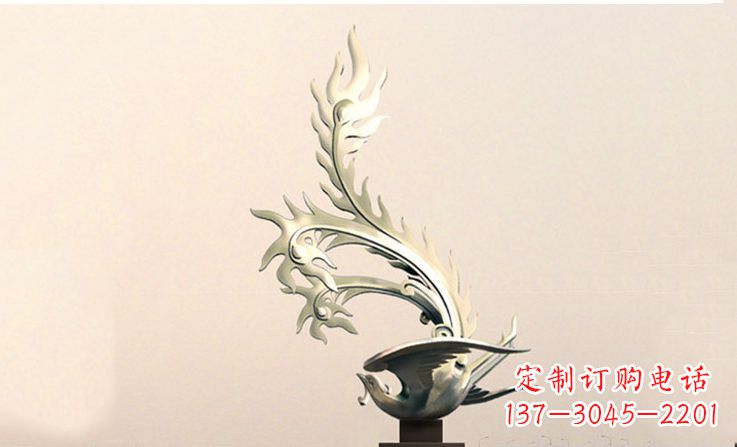 常州广场不锈钢凤凰雕塑 (5)