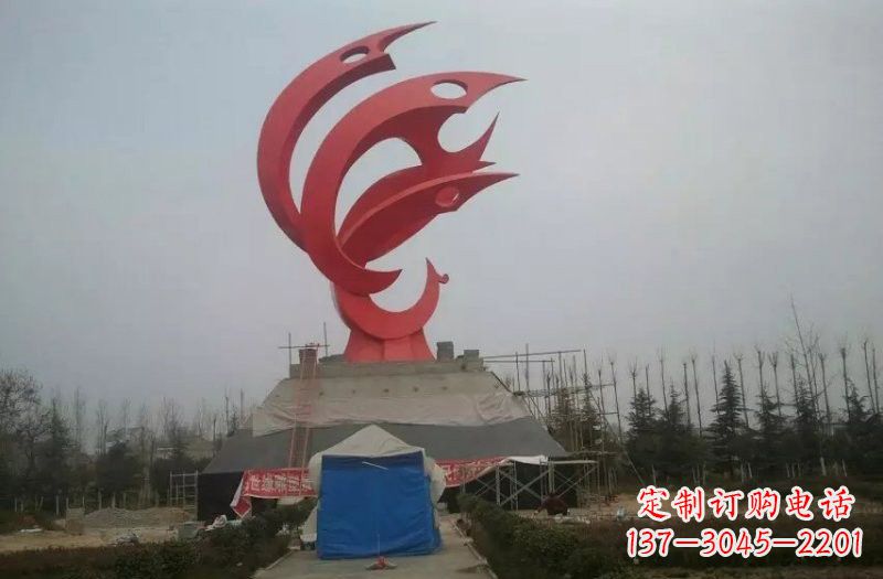 常州优雅精致的不锈钢凤凰雕塑