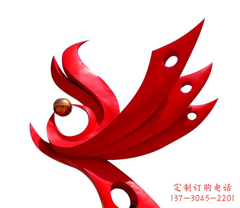 常州广场不锈钢凤凰社区雕塑