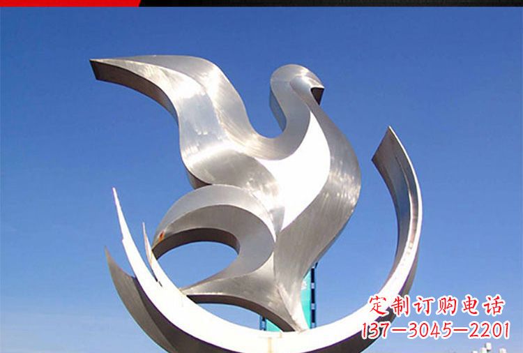 常州雕刻工艺制作的精美不锈钢鸽子摆件