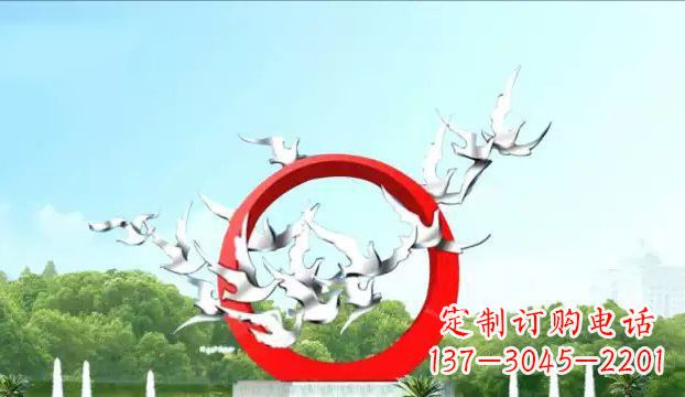 常州华丽优雅的不锈钢鸽子雕塑
