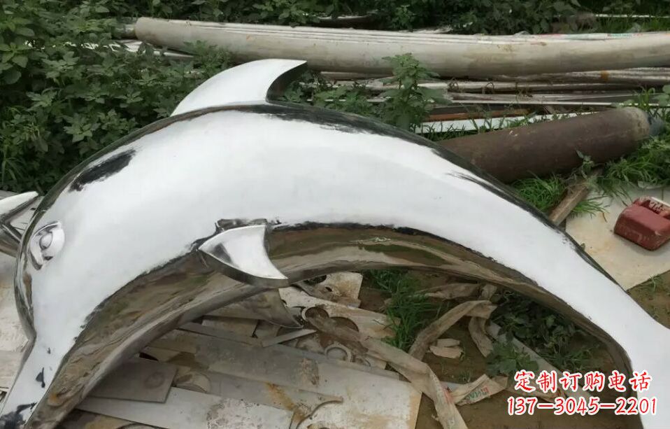 常州广场不锈钢海豚雕塑 (2)