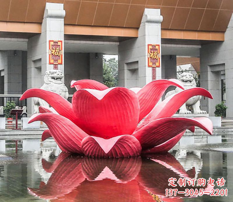 常州广场不锈钢荷花景观雕塑