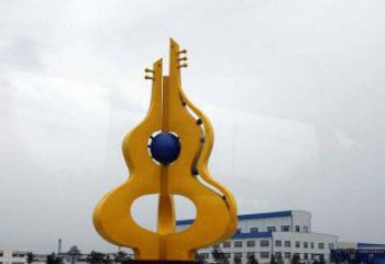 常州中领雕塑：葫芦琵琶不锈钢雕塑