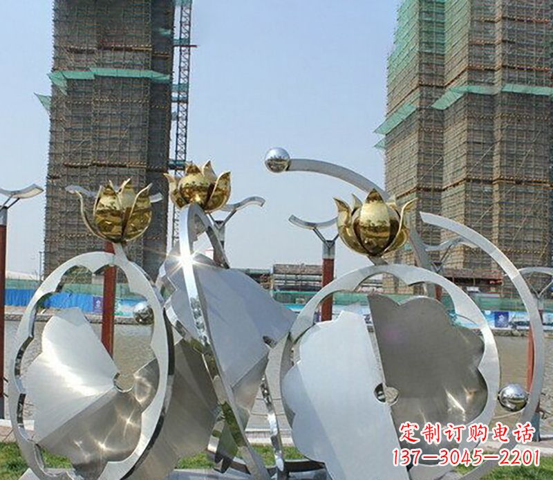 常州精美不锈钢抽象莲花雕塑