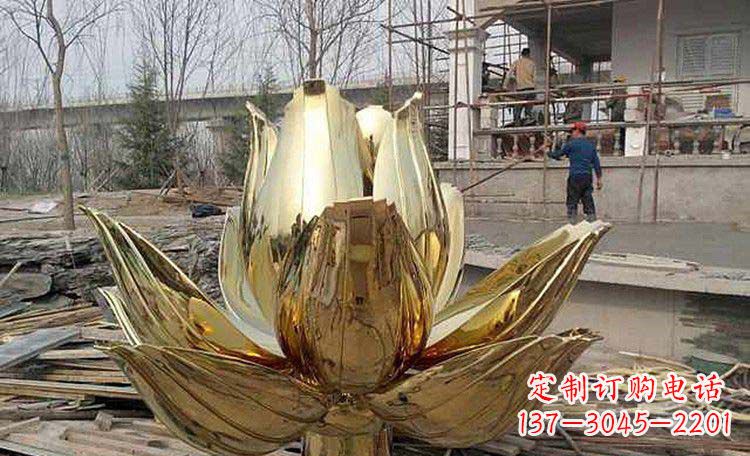 常州超大型不锈钢莲花雕塑,惊艳定制空间