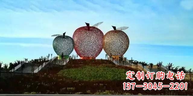 常州精美大气的不锈钢苹果雕塑