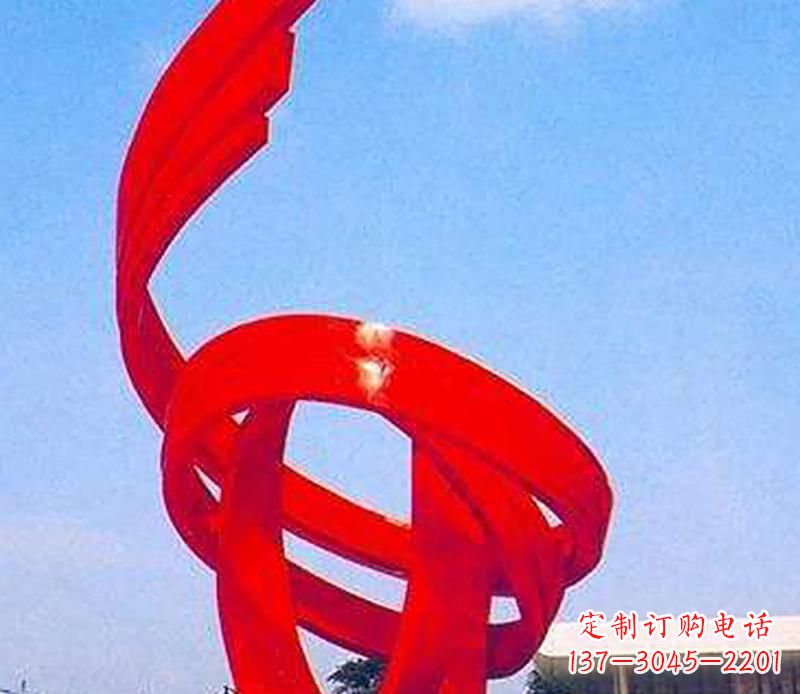 常州中领雕塑出品:不锈钢螺旋飘带景观雕塑