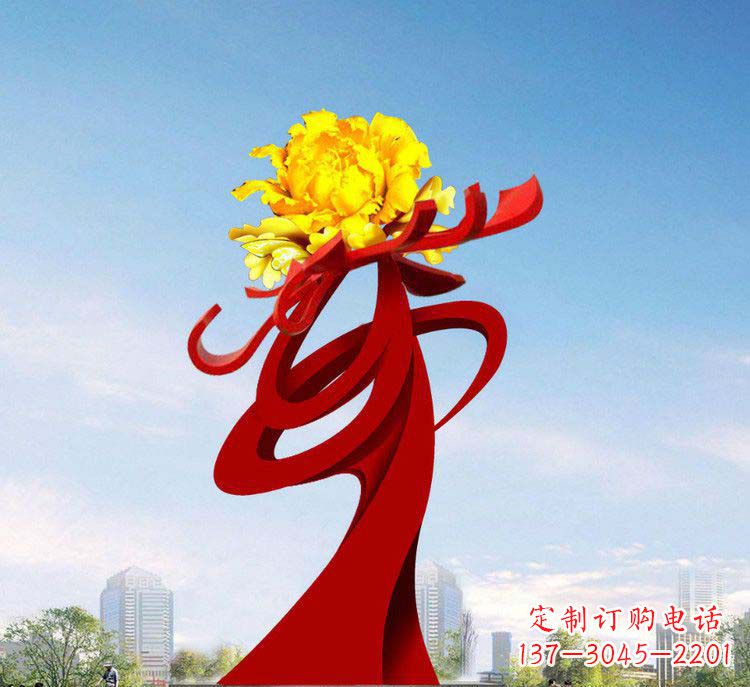 常州中领雕塑:牡丹花开,把美景永久定格