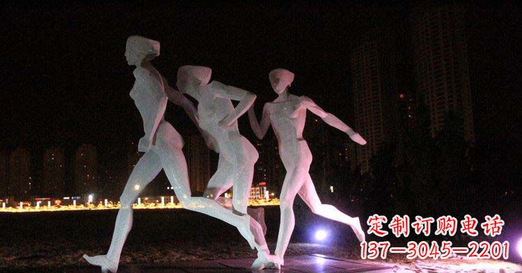 常州优雅靓丽的女性不锈钢跑步雕塑