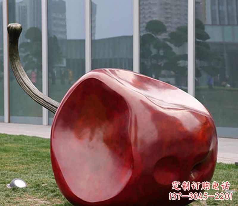 常州优雅大气的不锈钢苹果雕塑