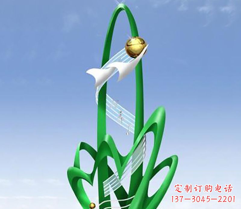 常州广场不锈钢树叶景观雕塑 