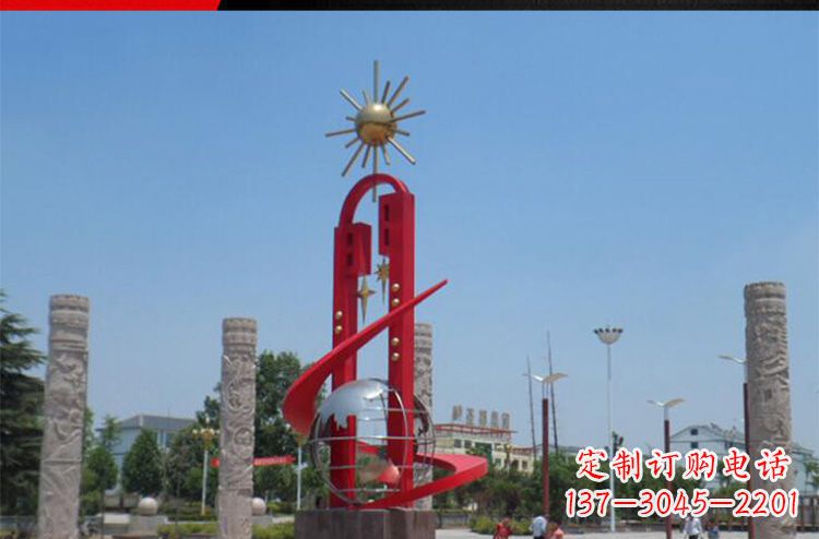 常州精美不锈钢太阳花雕塑