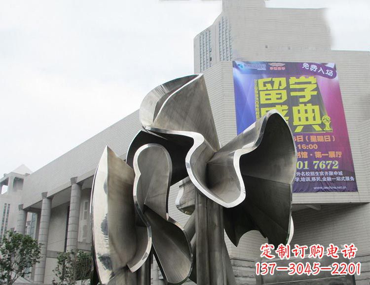 常州全新不锈钢荷叶雕塑，缔造完美景观