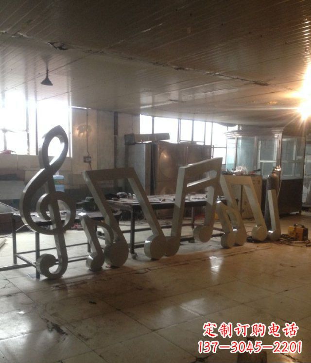 常州精致不锈钢音符景观雕塑
